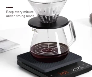 0.1g Electronic Food Weighing Espresso Scale with Timer Kitchen Scales Hand Drip USB Digital Coffee Scale