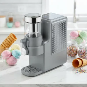 0.5L Portable Mini Ice Cream Maker Machine for Home Ice Cream Maker Vending Machine with Built in Compressor No Pre Chilling