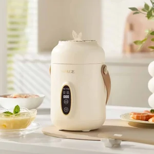 0.8L Stainless Steel Portable Electric Cooker Stew Pot for Household Soup Porridge Hot Pot Lunch Box