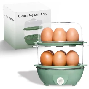 1 14 Eggs Double Layer Electric Egg Boiler Holder Penguin Rapid Egg Cooker Factory for Household Use
