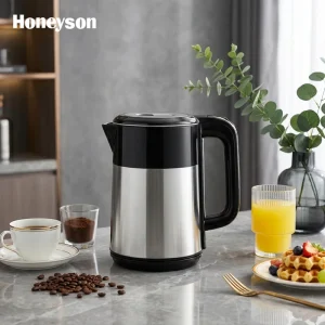 1.0L Stainless Steel Electric Kettle Whistling Water Boiler Flask for Home RV Car Hotel Use