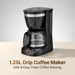 1.25L 800W Drip Coffee Maker 36812 Cups Automatic Coffee Machine