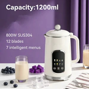 1.2L Automatic Soy Milk Maker Electric Heating Smoothie Blender Soup Nut Milk Maker Fruit Juice Mixer Juicer Blender