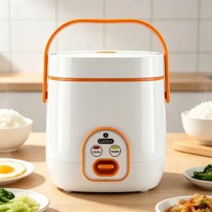 1.2L Mini Rice Cooker 200W Mechanical Timer Control Small Portable Plastic Housing CE ROHS Certified Fast Cooking Home