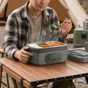 1.2L Smart Digital Electric Food Warmer USB Battery Portable Multi Function Meal Box for Household Outdoor Car Use