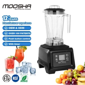 1.5L 2L Coffee Shop Hotel NSF ABS 1500W 2200W Electric High Speed Heavy Duty Adjustable Time Commercial Blender