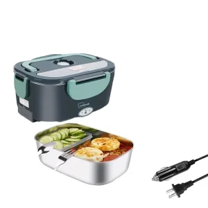1.5L 60W Electric Lunch Box Food Warmer Portable Food Heater for Car or Home Leak Proof Lunch Heating Microwave for Truckers