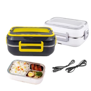 1.5L Car Truck Office Food Warmer Tiffin Carrier Stainless Steel Thermos Food Container Electric Portable Lunch Heater Box