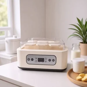1.5L Portable Automatic Yogurt Maker with 6 Cup Timed Yogurt Machine Multi-functional Ice Cream Pudding Maker Fermentation