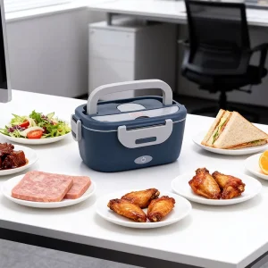 1.5L Stainless Steel Portable Electric Lunch Box Food Warmer for Cars and Families