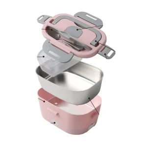 1.5L USB Home Car Use Stainless Steel Portable Electric Food Warmer Heater Container Heating Lunch Box with Carry Bag