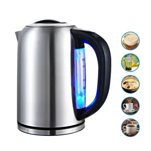 1.7L 1500W Stainless Steel 304 Cordless Electric Kettle Fast Heat Smart Digital Control Automatic Shut off Insulated LED Display