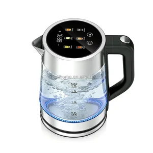 1.7L Adjustable Temperature Smart Touchscreen Glass Electric Water Kettle Powerful 2200W Fast Household RV