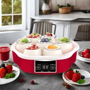 1.7L Automatic Yogurt Maker with Stainless Steel Liner, Natto Rice Wine Maker, Digital Panel, DIY