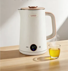 1.7L Cordless Smart Electric Kettle Double-Layer Anti-Hot 304 Stainless Steel Large Capacity Keep Warm for Household Use