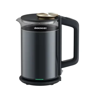 1.7L Green Double Gold Temperature Control Stainless Steel Portable Anti-scald Electric Kettle Keep Warm Function for Household