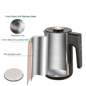 1.7L Smart Electric Kettle Double-Layer Anti-Hot 304 Stainless Steel Large Capacity Keep Warm for Household Use