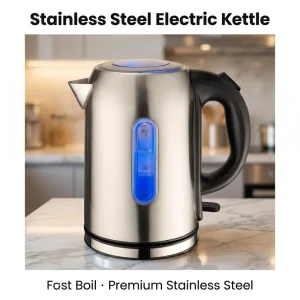 1.7L Stainless Steel Electric Kettle Temperature Control Automatic Shut off 2000W for Home Hotel Apartment Office Outdoor Use