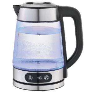 1.8L Cordless Electric Glass Tea Pot 2200W Kettle Fast Temperature Control Automatic Shut Off for Kitchen or Hotel Use