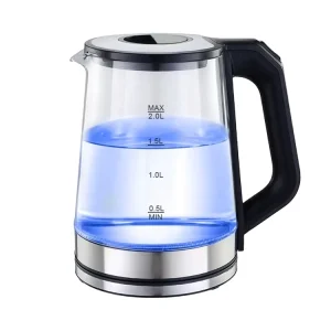 1.8L Cordless Glass Electric Kettle with LED Light App Controlled Automatic Shut Off for Car & Home Use