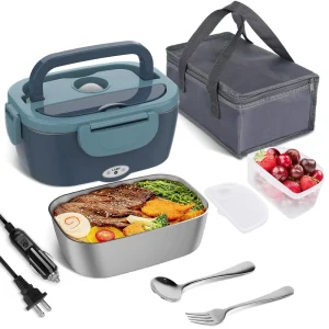 1.8L Electric Lunch Box Food Heater Removable Stainless Steel Container for Adults Car Truck Home Work Outdoor