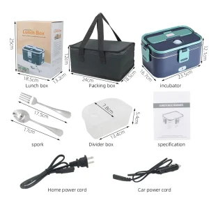1.8L Electric Lunch Box for Car Truck Office Heated Stainless Steel Bento Lunch Box