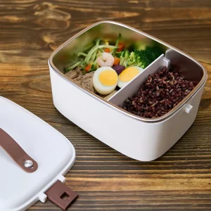 1.8L Electric Stainless Steel Lunch Box Food Warmer for Household and Car Use