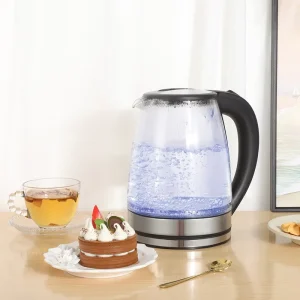1.8L Glass Portable Electric Kettle 1500W Temperature Control Boil-Dry Protection Household Hotel