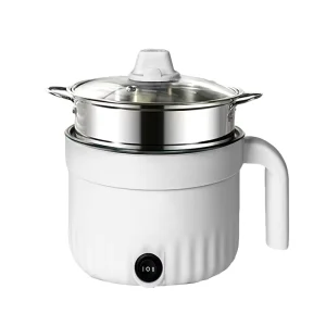 1.8L Portable Electric Hot Pot Steamer Dual Function Household Hotel Use Adjustable Temperature Settings Non Stick Coating