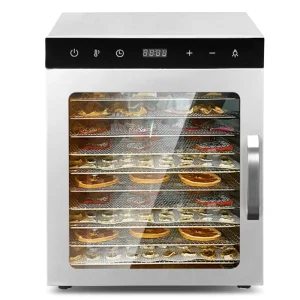 10 Layer Commercial Stainless Steel Food Dehydrator Tray Dryer for Fruit and Vegetable Drying 110/220V 1 Year Warranty