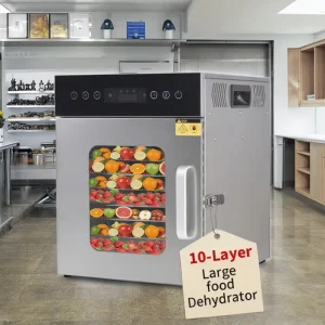 10 Layer Stainless Steel Food Dehydrator Machine for Fruits and Vegetables Drying