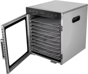 10 Plate Stainless Steel Food Dehydrator Machine for Commercial Use 800W Drying Tobacco Herbs Spices Fruit Electronic Components