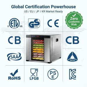 10 Tray Large Capacity Commercial Food Dehydrator with Industrial Grade Power Digital Timer
