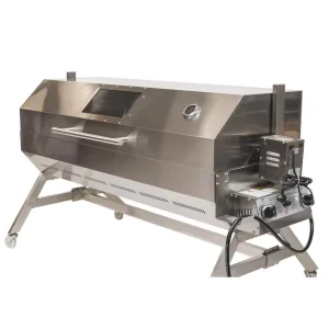 1000 mm Stainless Steel Dual Fuel Spit Roaster Charcoal and Gas Auto BBQ Rotisserie for Family Party Home and Camping