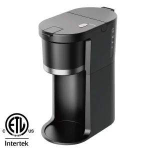 1000W 12 Ounce Single Serve K Cup and Grounds Coffee Maker with Auto Shut Off Lightweight Portable Design