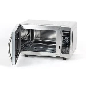 1000W 25L Electric Commercial Microwave Oven with Stainless Steel Housing 5 Power Levels for Restaurant & Bakery Use