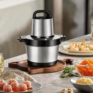 1000W 6L Meat Grinders Electric Mincer Chopper 4 Blades Auto Food Mixer Blender Kitchen Cooking Machine Stainless Steel Silver