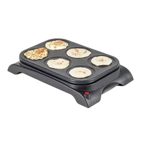 1000W Aluminium Fixed Cooking Plate Non stick Coating Electric 6 Holes Automatic Crepes Pancake Maker for Home Kitchen Use