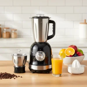 1000W Indian Heavy Duty Stainless Steel 3 Jar Immersion Food Processor Blender with 1.5L Jar for Household Use