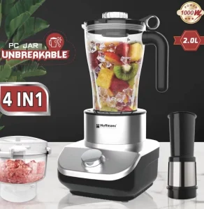 1000W Kitchen Blender 4 in 1 Food Processor HM-1270 2.0L Large Capacity Meat Grinder Juicer Mixer with Pulse Knob
