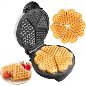 1000W Portable Waffle Maker Non stick Pan 5 Heart shaped Pancake Machines Home Breakfast Cake Machine Double sided Rapid Heating