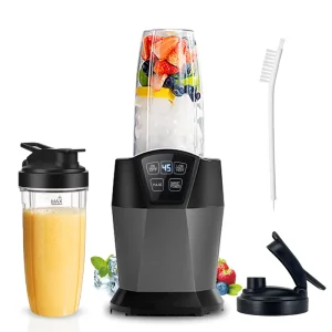 1000W Powerful Smoothie Blender Smart Technology Blended Frozen Fruit for Smoothies with Two 28 oz To go Cups and Spout Lids