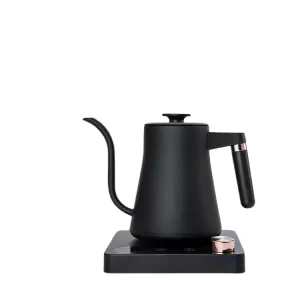 1000W Smart Digital Electric Kettle Black GooseNeck Design 1L Capacity 304 Stainless Steel Cordless Coffee Tea for Home Use