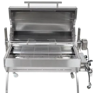 1000mm Gas and Charcoal Spit Roaster Automatic BBQ Rotisserie with 30kg Capacity