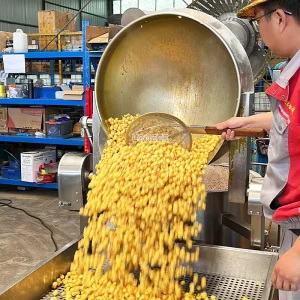 100L Mushroom Gas Heating Industrial Automatic Popcorn Machine Popcorn Making Equipment Chocolate Popcorn Production Line