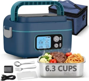 100W 27000mAh USB Powered Automatic Car Compatible BPA Free Fast Heating Smart Rechargeable Cordless Electric Lunch Box