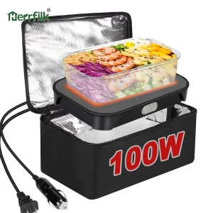 100W Portable Heated Lunch Box Thermal Bag Electric Food Warmer Outdoor Car Compatible 12V 24V 110V 220V 2.1 4.0L