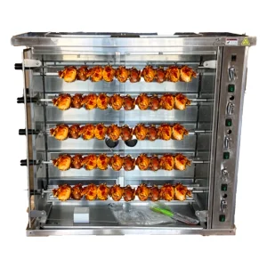 105,000 BTU Natural Gas Commercial Kitchen Equipment Rotisserie Oven Grill Roaster Auto Rotating Skewers Brazilian Style BBQ