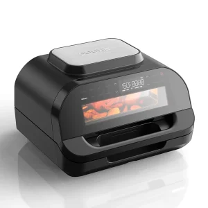 10L Large Capacity 7 in 1 Smart Electric Air Fryer Oven Stainless Steel Touch Screen with Observation Windows for Household Use