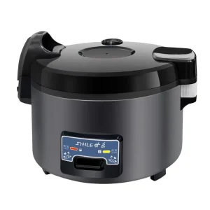 10L Stainless Steel Electric Rice Cooker with Non Stick Inner Pot Fast Cooking Hotel RV Use Includes Paddle Measuring Cup